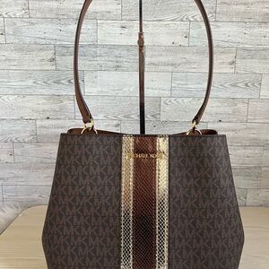 Michael Kors Pratt Brown and Gold Tote Bag